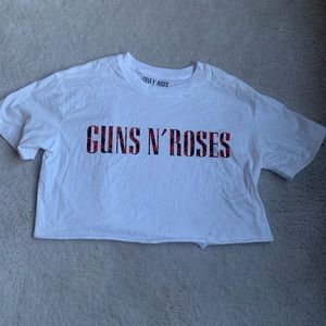 White Guns N’ Roses cropped t shirt